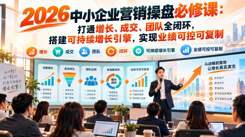 2026中小企业营销操盘必修课：打通增长、成交、团队全闭环，搭建可持续增长引擎，实现业绩可控可复制-智富思维学堂