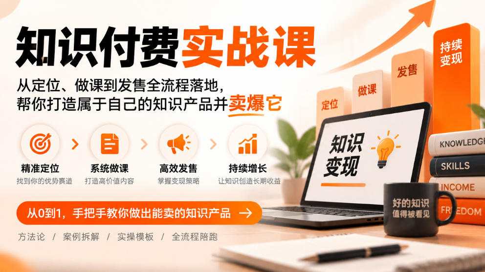 知识付费实战课：从定位、做课到发售全流程落地，帮你打造属于自己的知识产品并卖爆它-智富思维学堂