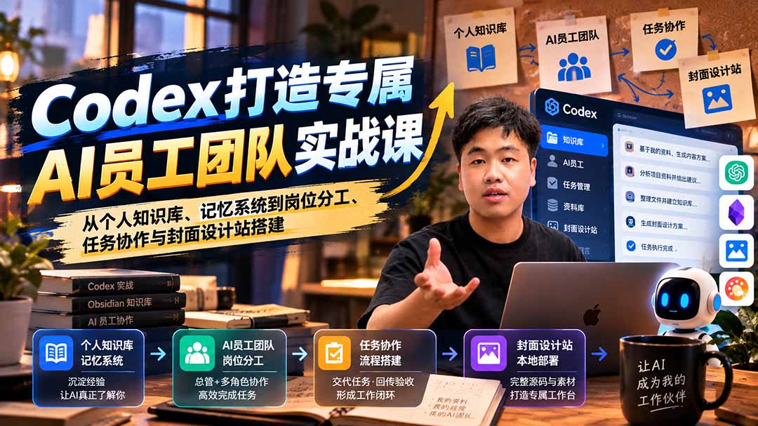 图片[2]-【无水印】Codex打造专属AI员工团队实战课：从个人知识库、记忆系统到岗位分工、任务协作与封面设计站搭建-智富思维学堂