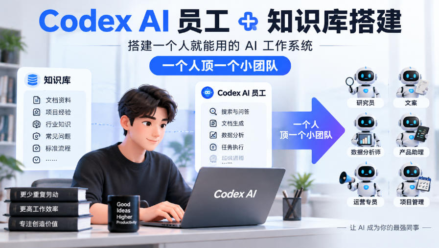 Codex AI员工+知识库搭建,搭建一个人就能用的AI工作系统,一个人顶一个小团队-智富思维学堂