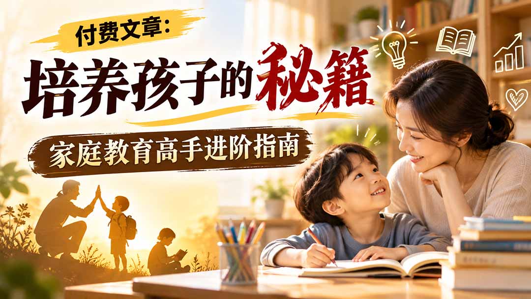 付费文章:培养孩子的秘籍,家庭教育高手进阶指南-智富思维学堂