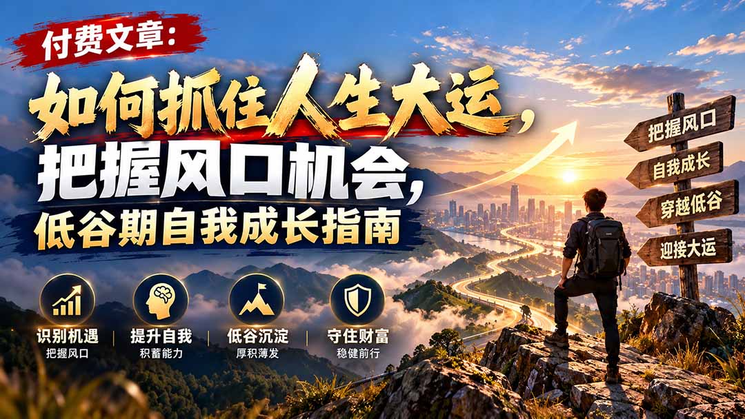 图片[2]-付费文章：如何抓住人生大运，把握风口机会，低谷期自我成长指南-智富思维学堂