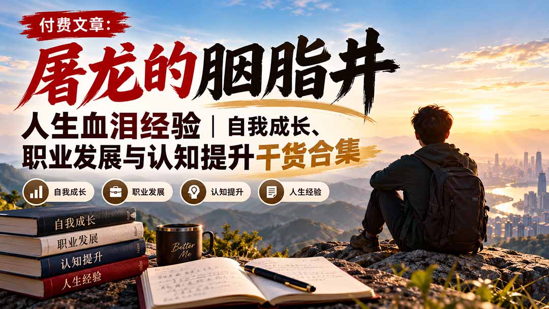 付费文章:屠龙的胭脂井人生血泪经验|自我成长、职业发展与认知提升干货合集-智富思维学堂
