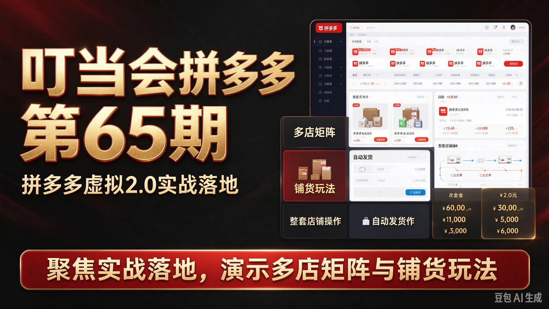 【精】叮当会拼多多第65期拼多多虚拟2.0聚焦实战落地,讲解多店矩阵与铺货玩法,演示自动发货等整套店铺操作-智富思维学堂