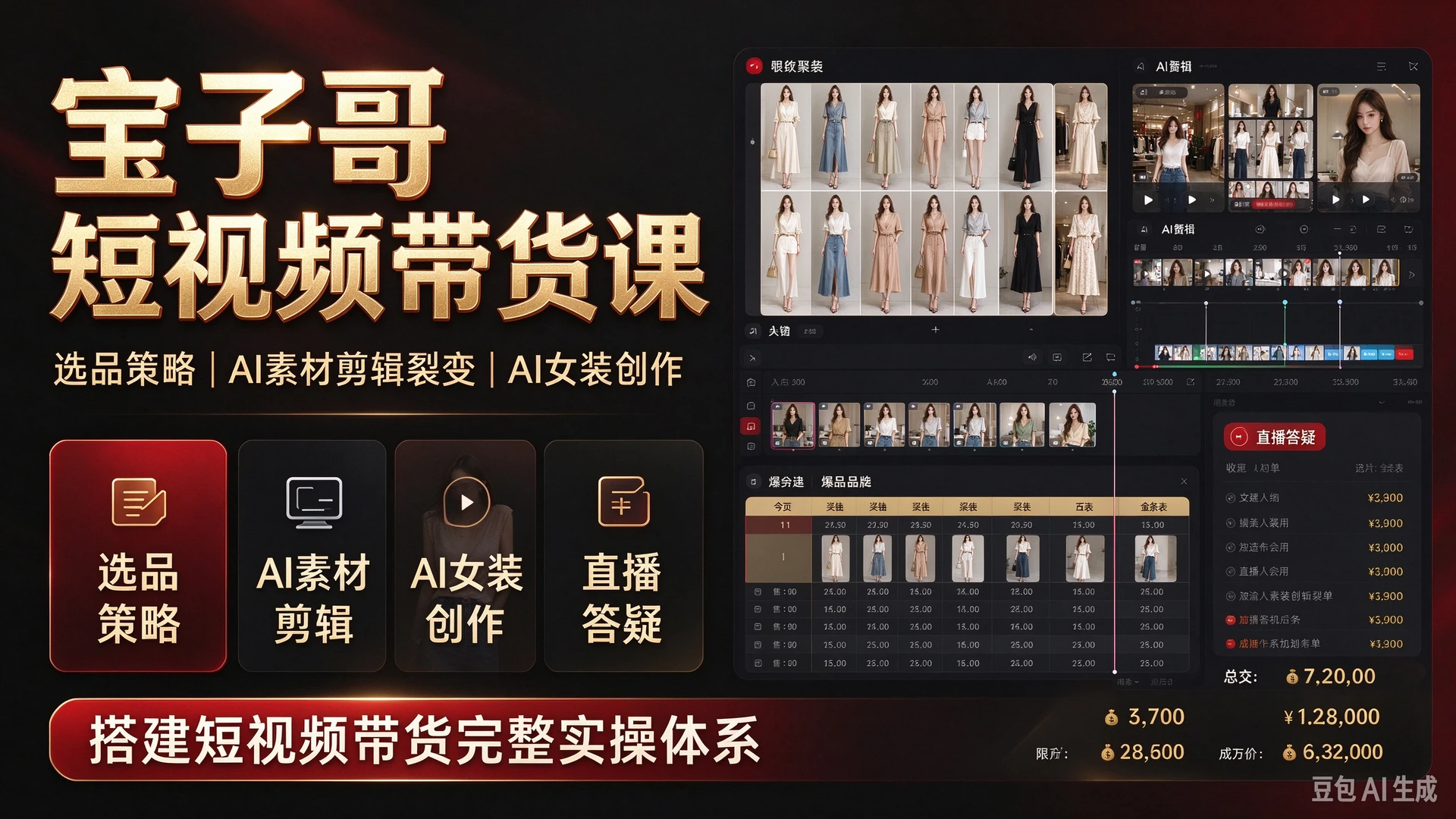 【精】宝子哥短视频带货,带你学习选品策略与AI素材剪辑裂变,掌握AI女装短视频创作,依托多节直播答疑搭建短视频带货完整实操体系-副业吧 【精】宝子哥短视频带货,带你学习选品策略与AI素材剪辑裂变,掌握AI女装短视频创作,依托多节直播答疑搭建短视频带货完整实操体系-副业吧