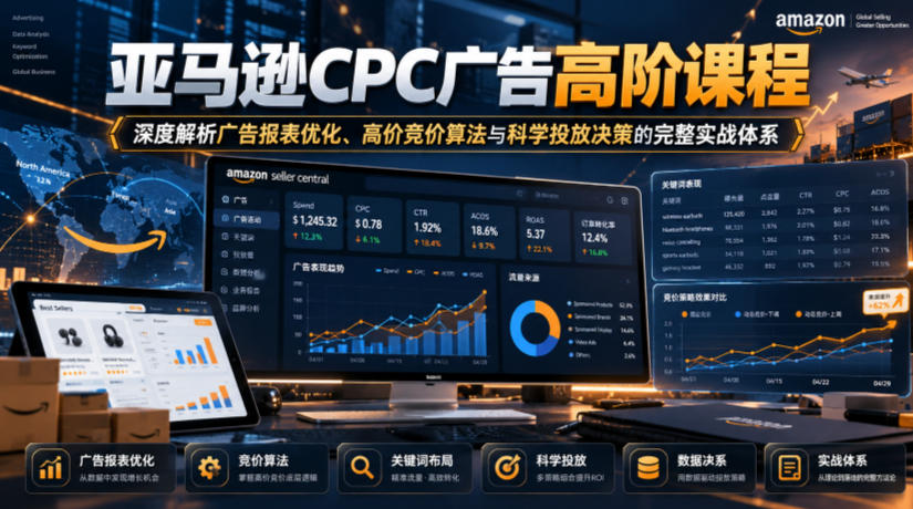 亚马逊CPC广告高阶课程,深度解析广告报表优化、高价竞价算法与科学投放决策的完整实战体系-智富思维学堂