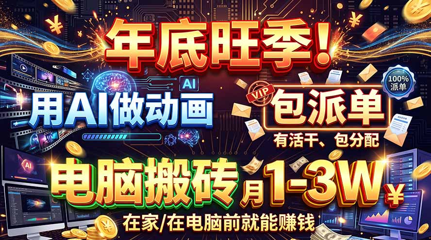 AI代做动画，旺季捡钱！一单500-1000+，提供做单渠道，新手可做！-智富思维学堂