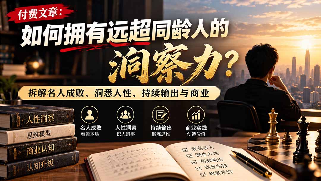 图片[2]-付费文章：如何拥有远超同龄人的洞察力？拆解名人成败、洞悉人性、持续输出与商业实践-智富思维学堂