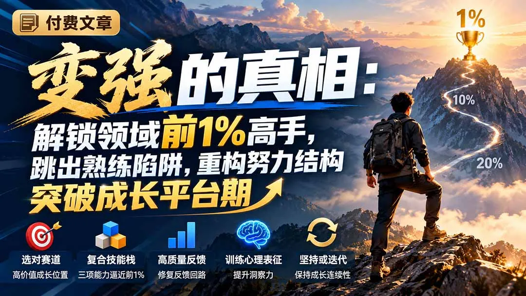 图片[2]-付费文章：变强的真相：解锁领域前1%高手，跳出熟练陷阱，重构努力结构突破成长平台期-智富思维学堂