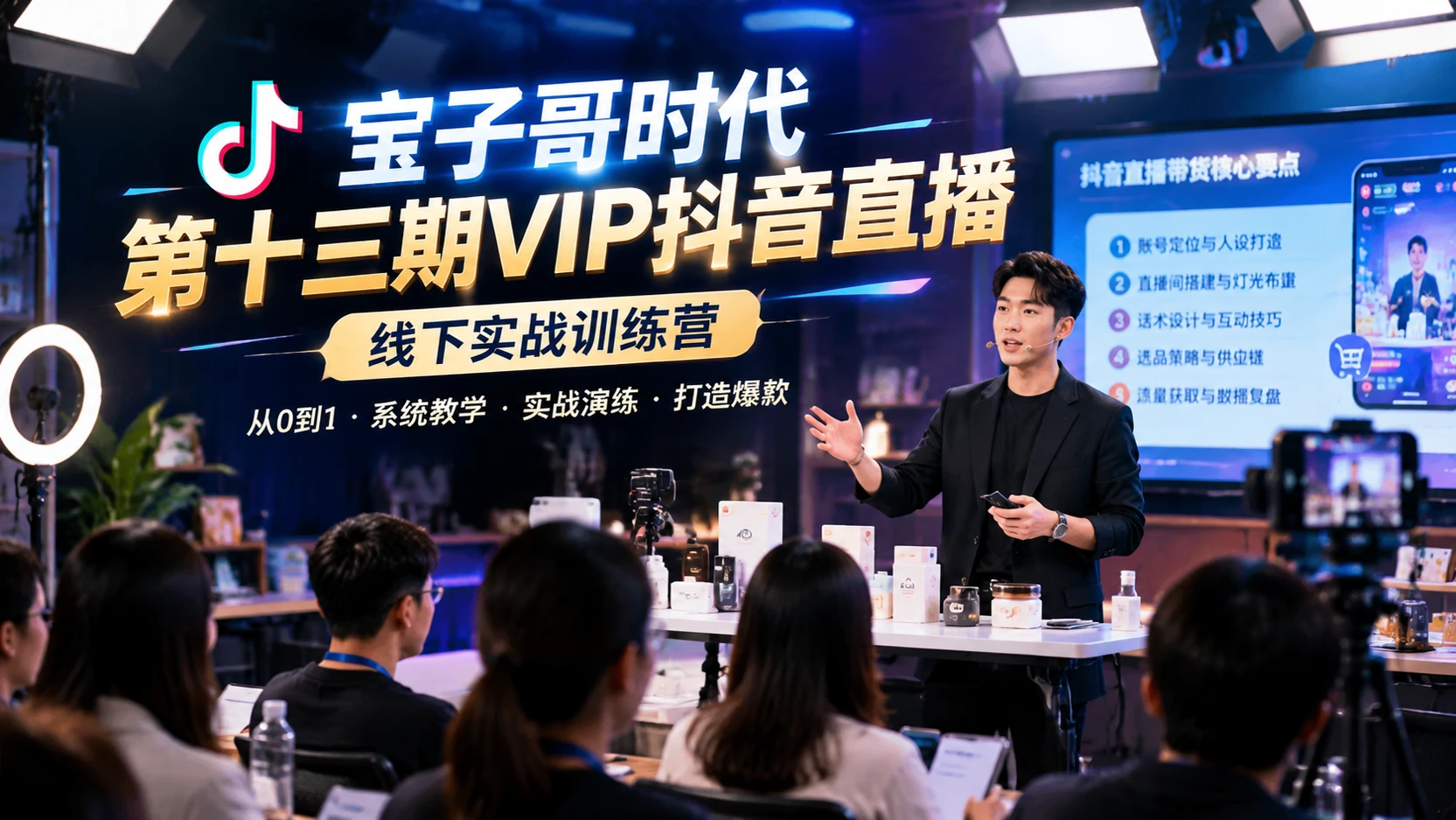 【精】宝子哥时代第十三期VIP抖音直播线下课，带你理清直播底层逻辑-智富思维学堂