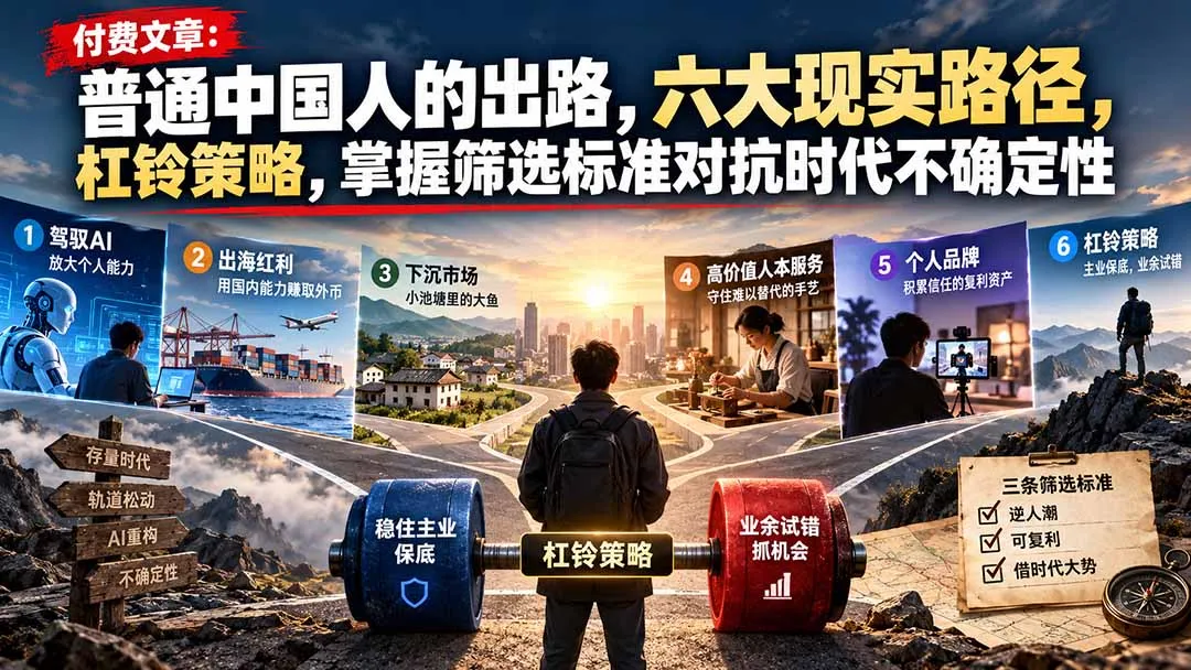 图片[2]-付费文章：普通中国人的出路，六大现实路径，杠铃策略，掌握筛选标准对抗时代不确定性-智富思维学堂
