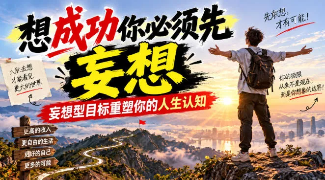 付费文章:想成功你必须先妄想,妄想型目标重塑你的人生认知-智富思维学堂