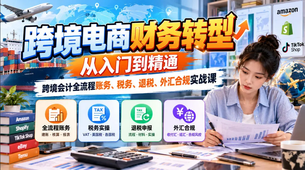 跨境电商财务转型:从入门到精通|跨境会计全流程账务、税务、退税、外汇合规实战课-智富思维学堂