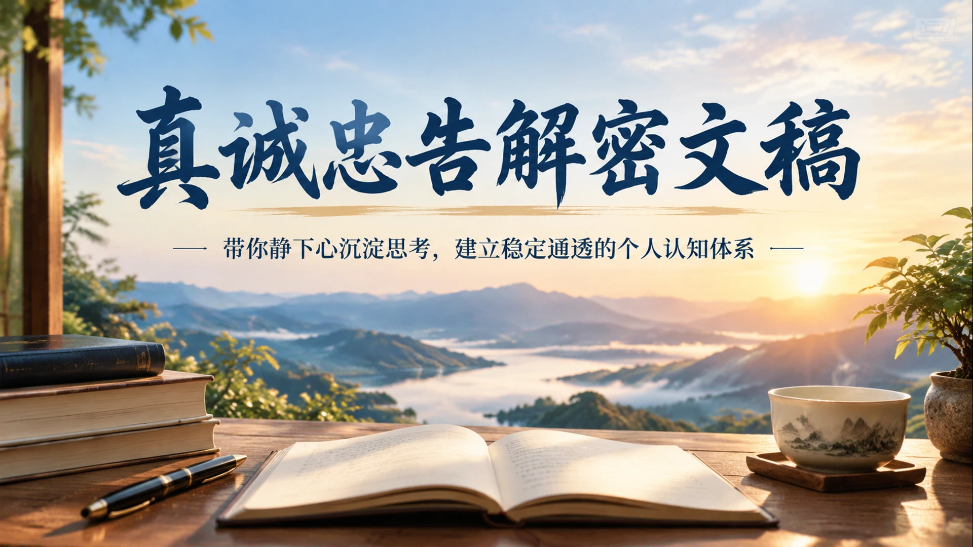 真诚忠告解密文稿，带你静下心沉淀思考，建立稳定通透的个人认知体系-智富思维学堂