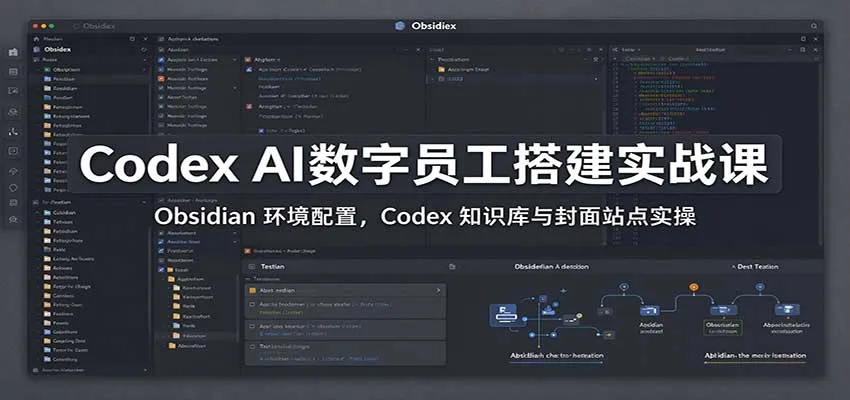 Codex AI数字员工搭建实战课:Obsidian 环境配置,Codex 知识库与封面站点实操-智富思维学堂