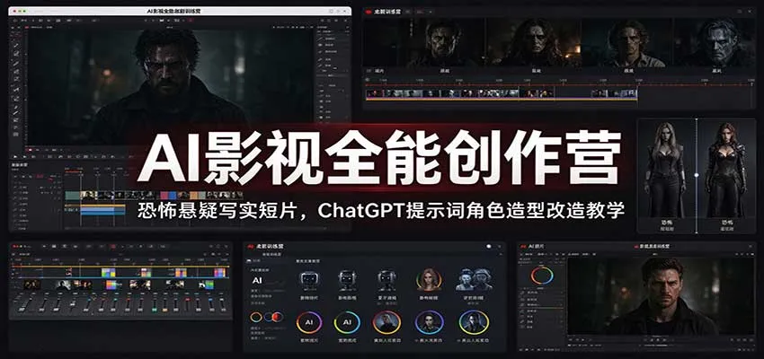 AI影视全能创作营:恐怖悬疑写实短片,ChatGPT提示词角色造型改造教学-智富思维学堂