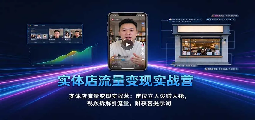 实体店流量变现实战营:定位立人设赚大钱,视频拆解引流量,附获客提示词-智富思维学堂