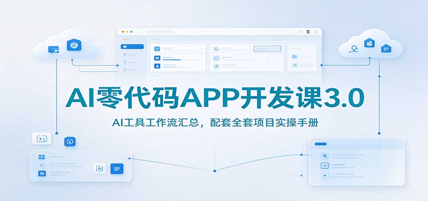 AI零代码APP开发课3.0：AI工具工作流汇总，配套全套项目实操手册-智富思维学堂