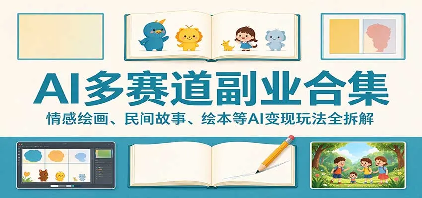 AI多赛道副业合集：情感绘画、民间故事、绘本等AI变现玩法全拆解-智富思维学堂
