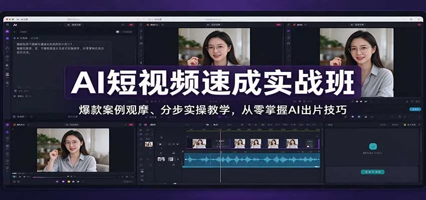 AI短视频速成实战班:爆款案例观摩、分步实操教学,从零掌握AI出片技巧-智富思维学堂