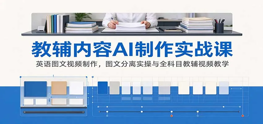 AI制作教辅内容实战课:英语图文视频制作,图文分离实操与全科目教辅视频教学-智富思维学堂