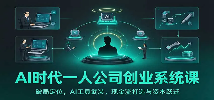 AI时代一人公司创业系统课:破局定位,AI工具武装,现金流打造与资本跃迁-智富思维学堂
