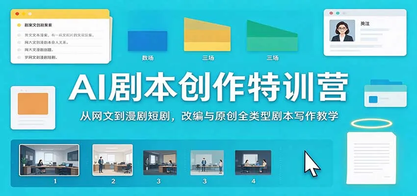 AI剧本创作特训营：从网文到漫剧短剧，改编与原创全类型剧本写作教学-智富思维学堂