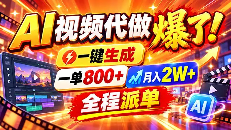 2026年底新赛道，AI视频代做一单800+，小白可做，告别打工-智富思维学堂