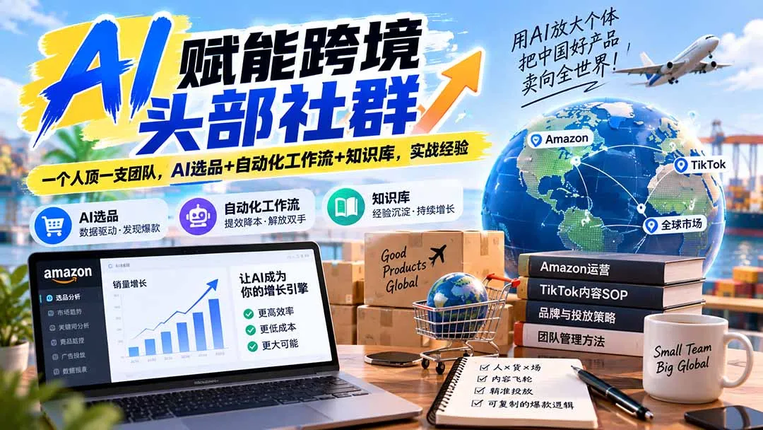 AI赋能跨境头部社群-更新1023：一个人顶一支团队，AI选品+自动化工作流+知识库，实战经验-智富思维学堂