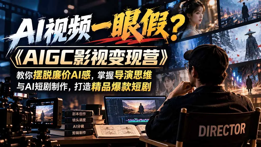 【无水印】AI视频一眼假？《AIGC影视变现营》教你摆脱廉价AI感，掌握导演思维与AI短剧制作，打造精品爆款短剧-智富思维学堂