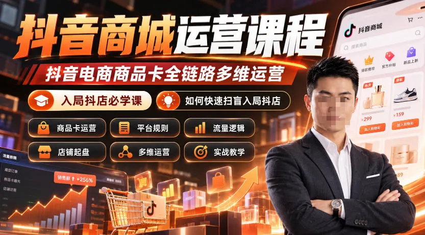 抖音商城运营课程,抖音电商商品卡全链路多维运营,入局抖店必学课, 如何快速扫盲入局抖店(更新1025)-智富思维学堂