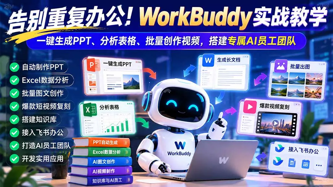 图片[2]-告别重复办公！WorkBuddy实战教学：一键生成PPT、分析表格、批量创作视频，搭建专属AI员工团队-智富思维学堂