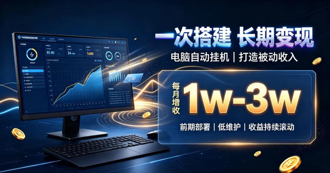 一份投入长期收益,电脑自动挂G类目,搭建被动收入每月增收1w-3w【揭秘】-智富思维学堂