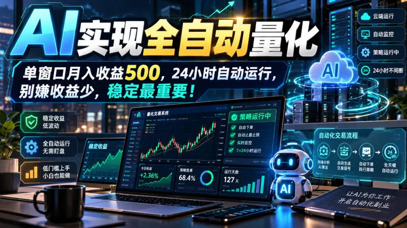 AI全自动量化项目,长期稳定可落地,0门槛躺赚稳定项目!-智富思维学堂