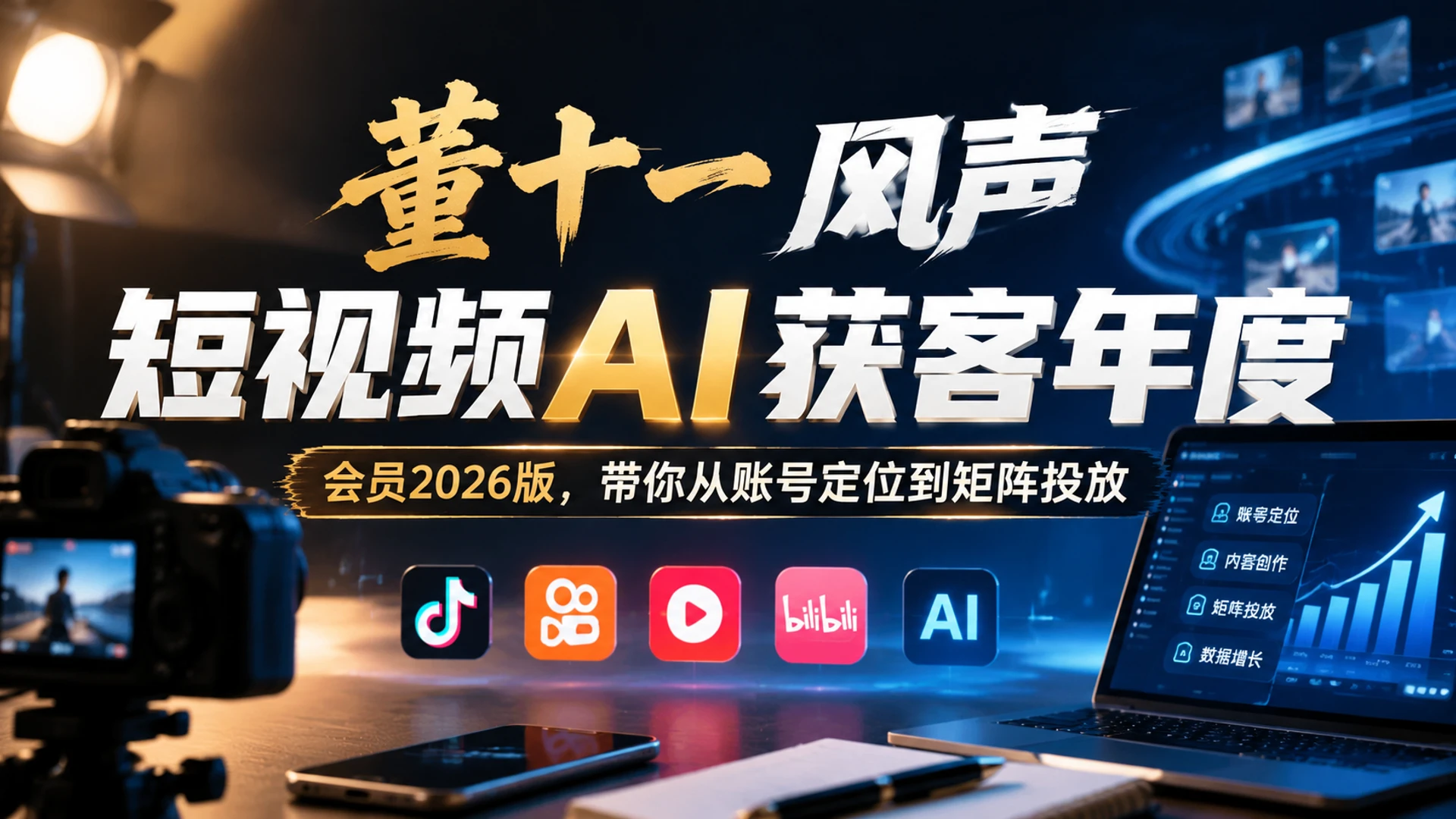 【精】董十一风声短视频AI获客年度会员2026版,带你从账号定位到矩阵投放-副业吧 【精】董十一风声短视频AI获客年度会员2026版,带你从账号定位到矩阵投放-副业吧