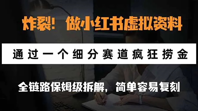 炸裂！做小红书虚拟资料，通过一个细分赛道疯狂捞金，全链路保姆级拆解，简单容易复刻-智富思维学堂