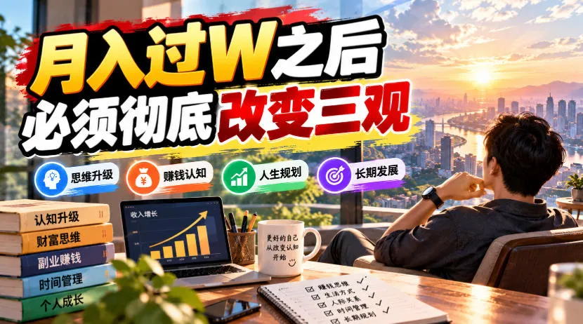 某公众号付费文章：月入过W之后，必须彻底改变三观-智富思维学堂