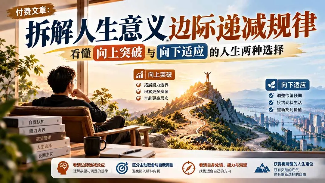 图片[2]-付费文章：拆解人生意义边际递减规律，看懂向上突破与向下适应的人生两种选择-智富思维学堂