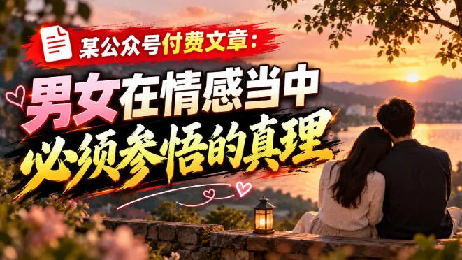 某公众号付费文章：男女在情感当中必须参悟的真理-智富思维学堂