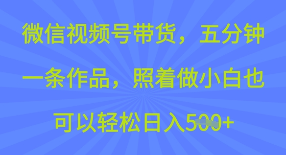 微信视频号带货，五分钟一条作品，照着做小白也可以轻松日入5张-智富思维学堂