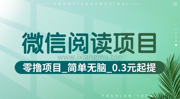 微信阅读项目_零撸项目+简单无脑+0.3元起提(六大平台合集汇总)-智富思维学堂