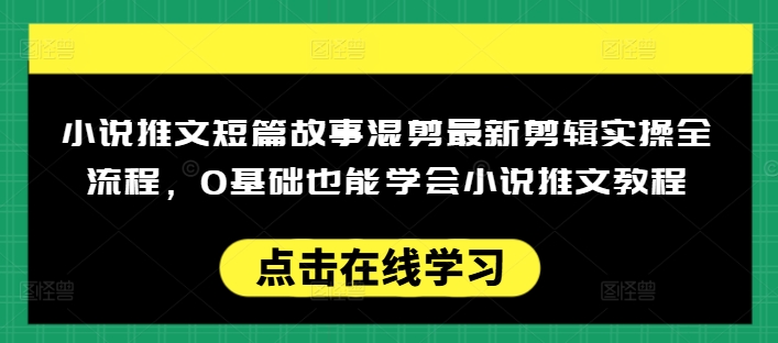 小说推文短篇故事混剪最新剪辑实操全流程，0基础也能学会小说推文教程，肯干多发日入多张-智富思维学堂