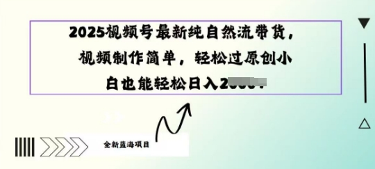 2025视频号最新纯自然流带货， 视频制作简单，轻松过原创小 白也能轻松操作-智富思维学堂