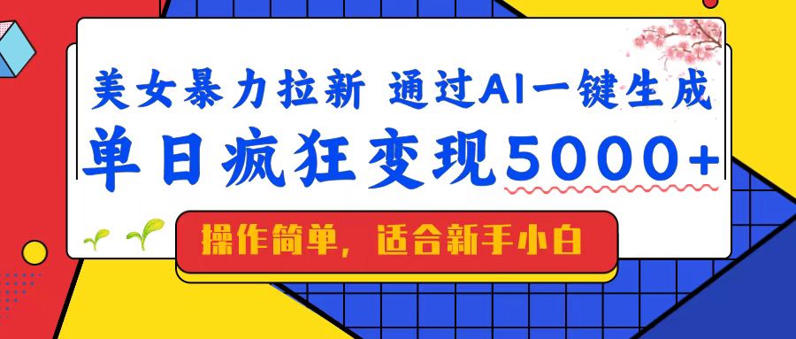 （14347期）美女暴力拉新，通过AI一键生成，单日疯狂变现5000+，纯小白一学就会！-智富思维学堂
